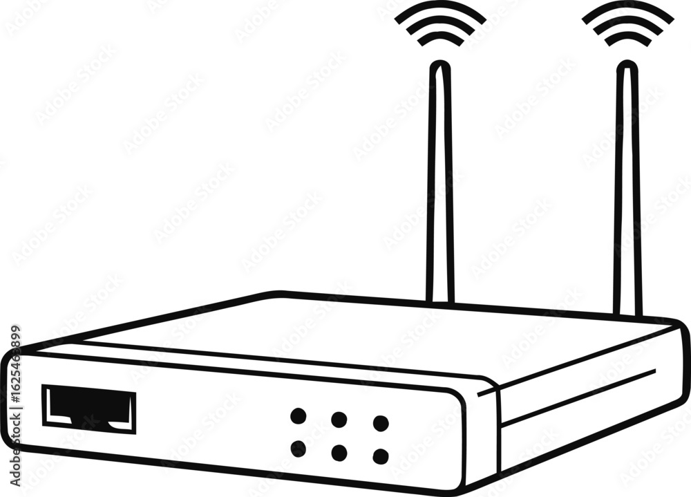 Poster minimalist network router vector icon