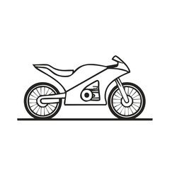 Fototapeta premium Outline drawing of the black and white silhouette of a sport motorcycle.