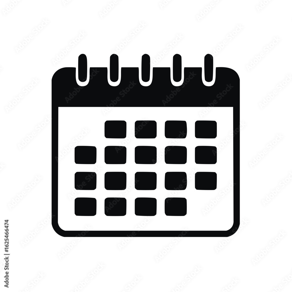 Poster calendar icon for schedule and appointment reminders in vector format