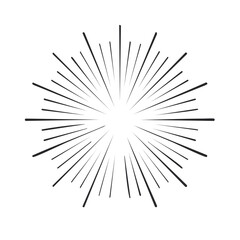Obraz premium Black Radial Burst Lines, Abstract Sunburst Explosion Effect Graphic