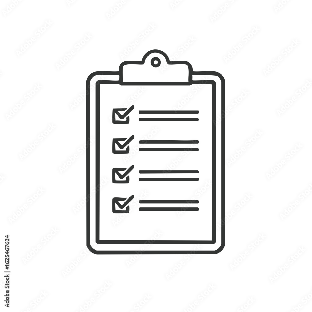 Aufkleber clipboard with checklist and checkmarks showing completed tasks or action items