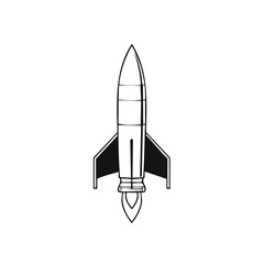 Vector illustration of a space rocket launching for science and exploration