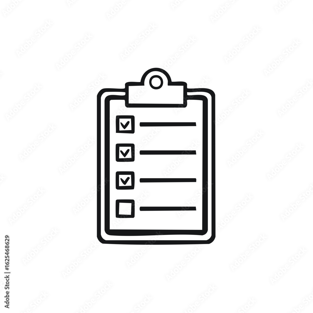 Aufkleber simple clipboard with checkmarks and lines for to do list or survey design
