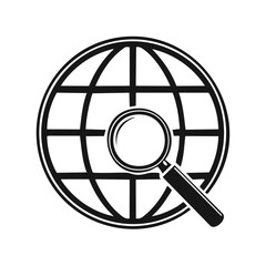 Fototapeta premium Earth Globe and Magnifying Glass Representing Global Search and Exploration