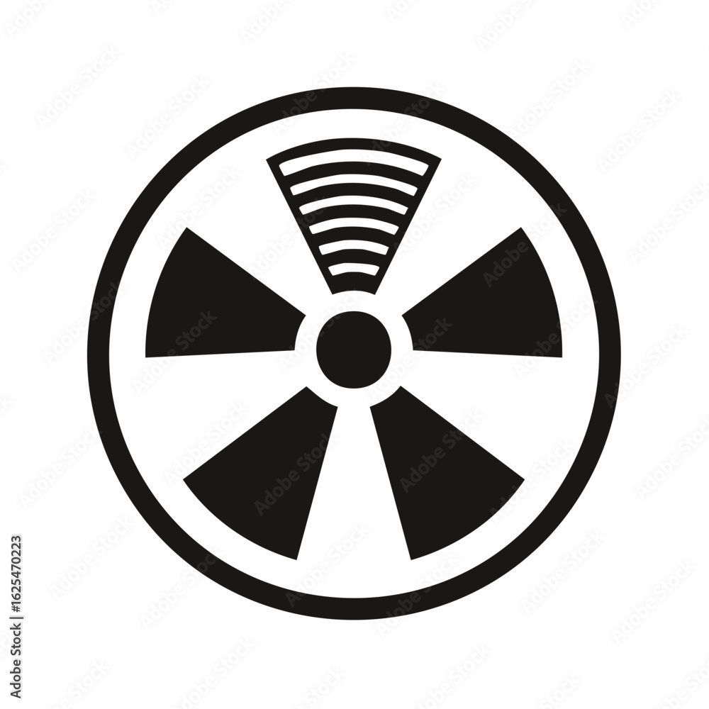 Poster monochromatic signal strength icon representing wireless broadcast and digital communication