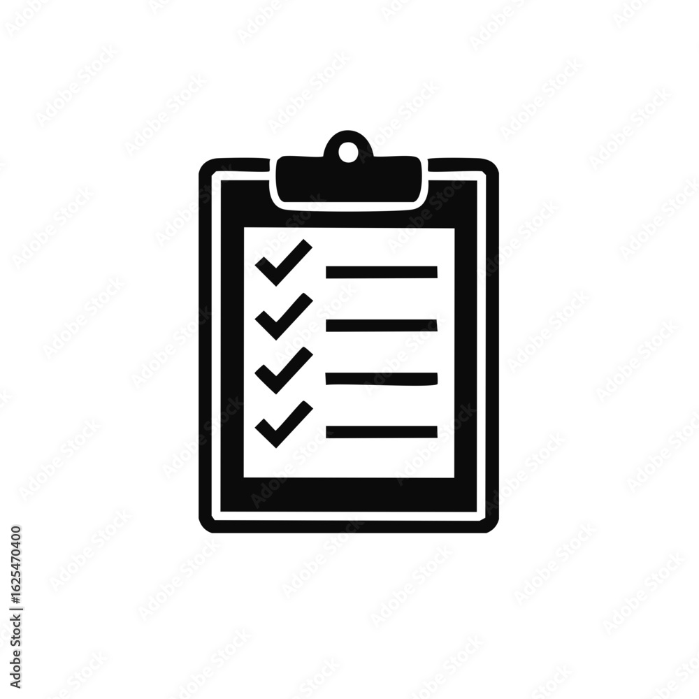 Poster clipboard with checklist icon for task completion and project management