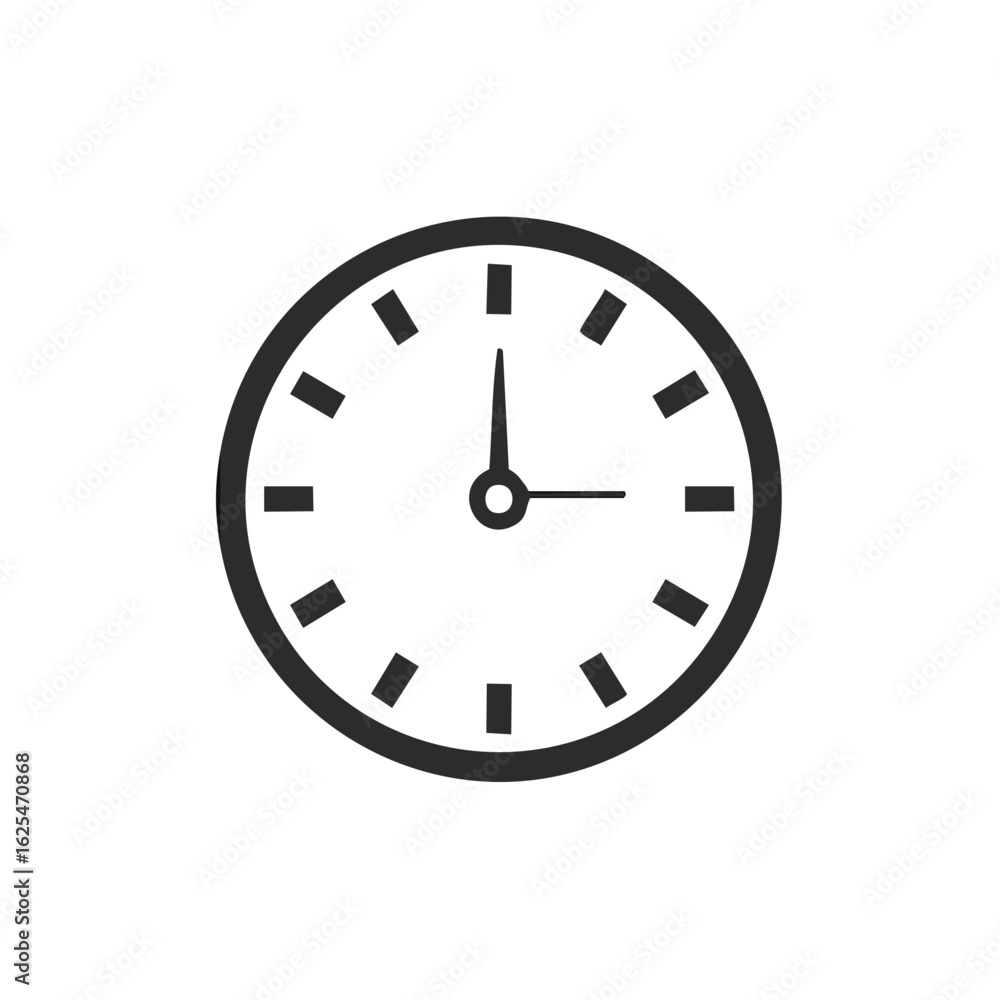 Poster classic clock face showing three o'clock with hour and minute hand, round dial