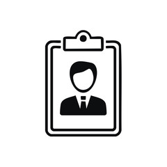 Man on Clipboard Form for Job Application Icon Vector Illustration