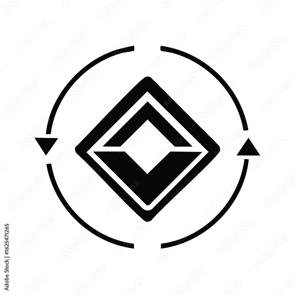 Poster digital process icon representing data flow and refresh cycle