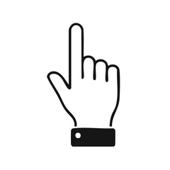 Obraz premium Simple graphic hand pointing finger up indicating choice direction attention or selection