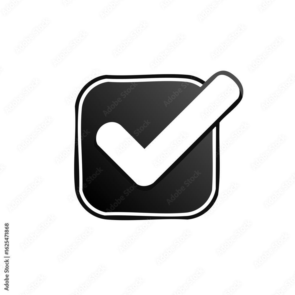 Aufkleber approve square tick symbol vector design for validation or verification
