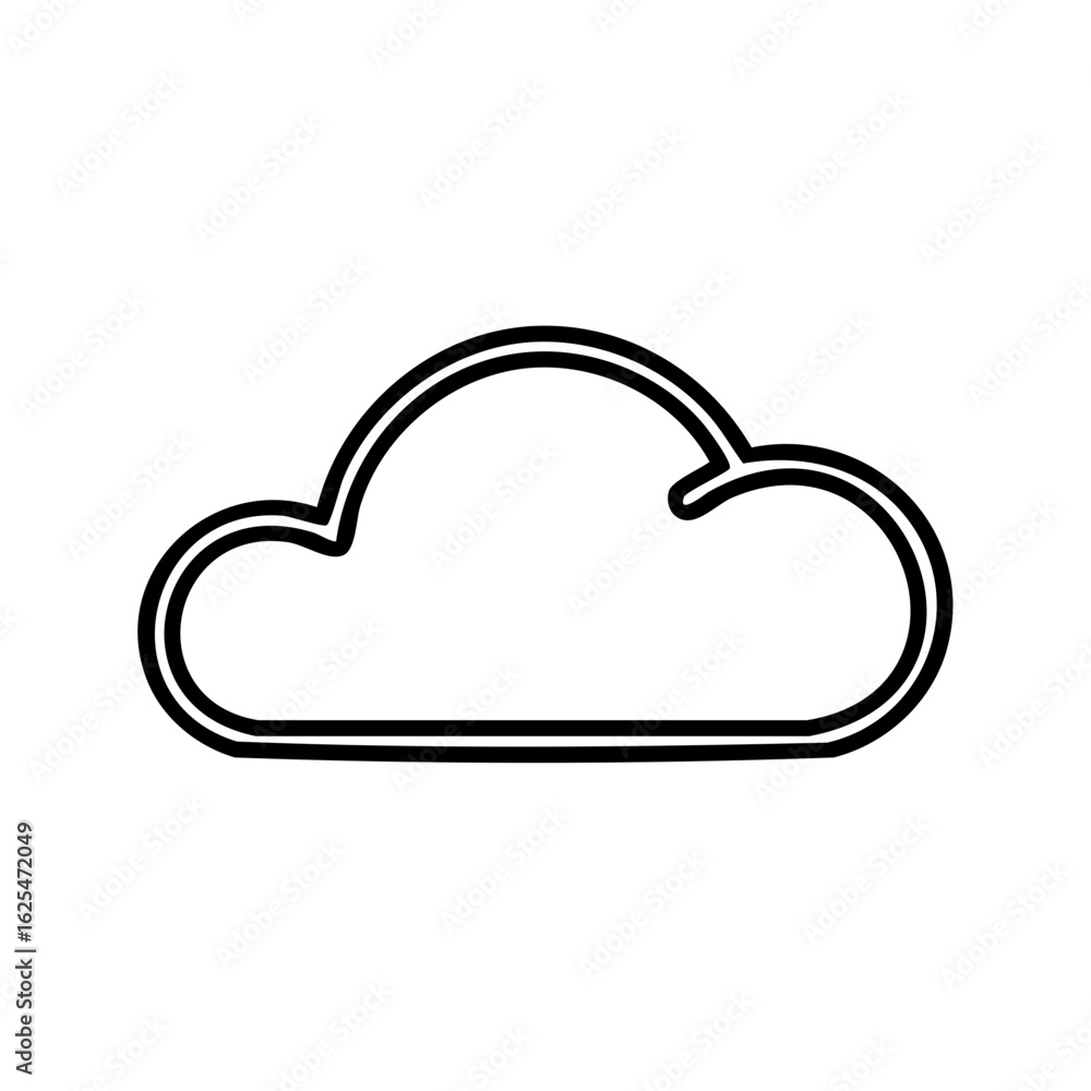 Poster abstract cloud outline icon symbol for internet data storage network connection computing weather
