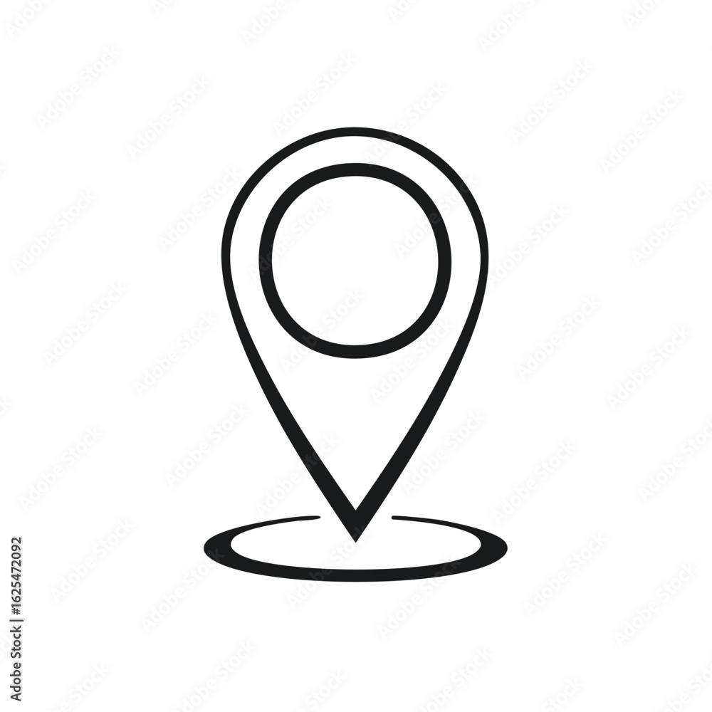 Poster black minimalist style location marker icon for mobile and web applications projects and interface d