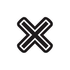 Fototapeta premium Bold Black X Mark Symbol with Double Outline for Negative or Wrong Concept