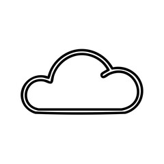 Abstract cloud outline icon symbol for internet data storage network connection computing weather