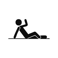 Person exercising with raised hand stick figure pose illustration
