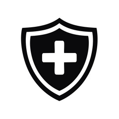 Fototapeta premium Medical Shield Symbol Graphic Safety Healthcare Protection Icon Health Insurancу Security First Aid Logo Design