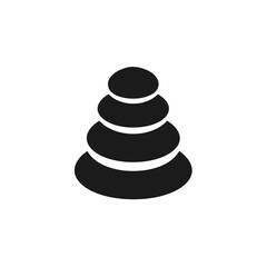 Simple black stacked stones icon for meditation balance and peace