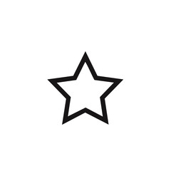Obraz premium Simple Outline Five Pointed Star Shape on a White Background