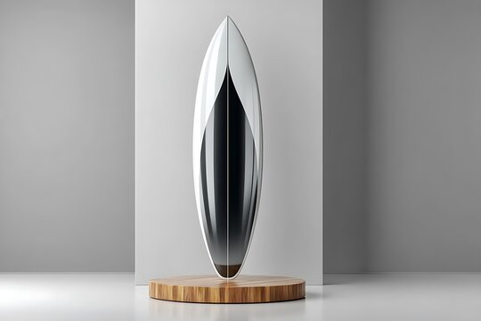 Isolated surfboard silhouette with ocean wave in for beach lifestyle theme high resolution image