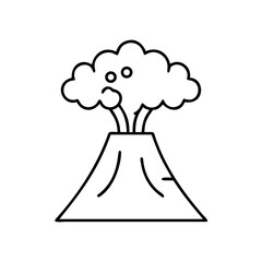 Volcano erupting with smoke and ash in a minimalist design