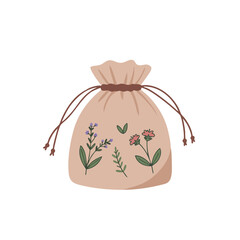 Vector illustration of aromatherapy pouch realistic style on white background, wellness accessory