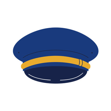 Vector illustration of train conductor hat realistic style on white background, uniform accessory