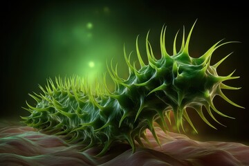 Obraz premium Intricate Microorganism Under Microscope