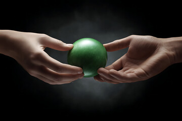 hand holding a globe