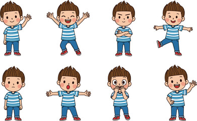 Flat vector illustration depicting a diverse group of happy children in colorful clothing, all jumping with arms raised and smiling, on a white background, symbolizing joy and playfulness.
