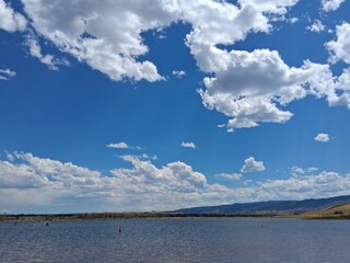 clouds over lake