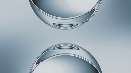Abstract design featuring sleek, reflective forms, creating a sense of fluidity and modern elegance.