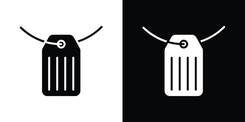 Dog tag icon collection. Black and white filled vector illustration.