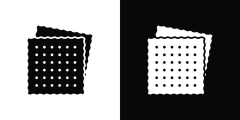 Crackers icon collection. Black and white filled vector illustration.