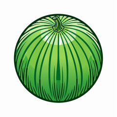 Cartoon vector art of a ripe round watermelon. A fresh, juicy, and healthy symbol of summertime and organic eating.
