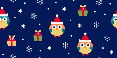 A cheerful Christmas card illustration featuring Santa Claus with a friendly snowman and a festive tree in a snowy winter scene