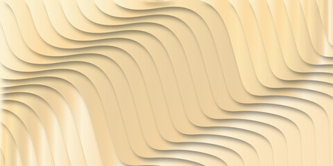 Abstract curvy paper layers in pale yellow tones modern graphic design background template for business presentations and website designs