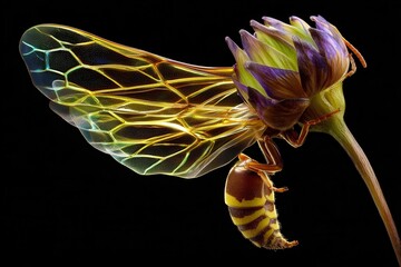 Magnificent Macro Shot of a Bee on a Flower