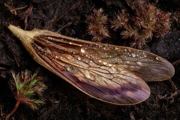 Delicate Seed Wing Detail in Nature's Embrace