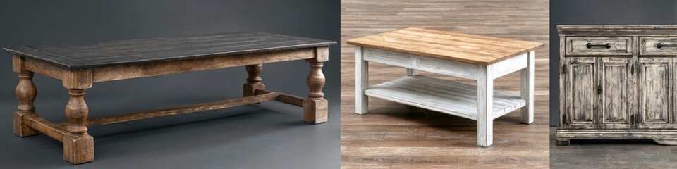 Rustic wood furniture collection