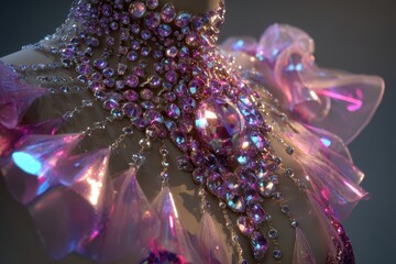 Enthralling Purple and Pink Crystal Necklace