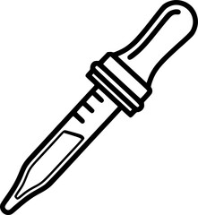 Obraz premium Laboratory pipette outline icon vector 