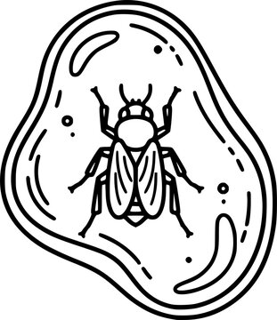 black insect trapped amber clip art preview