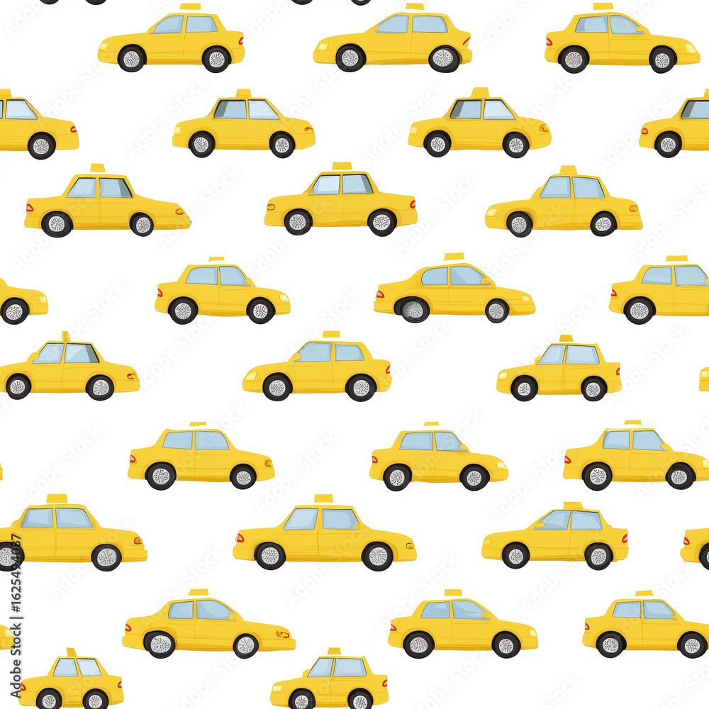 Poster yellow taxi cab pattern illustration with repeating design for backgrounds and textiles, seamless pa