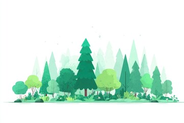 Forest landscape, stylized, flat design