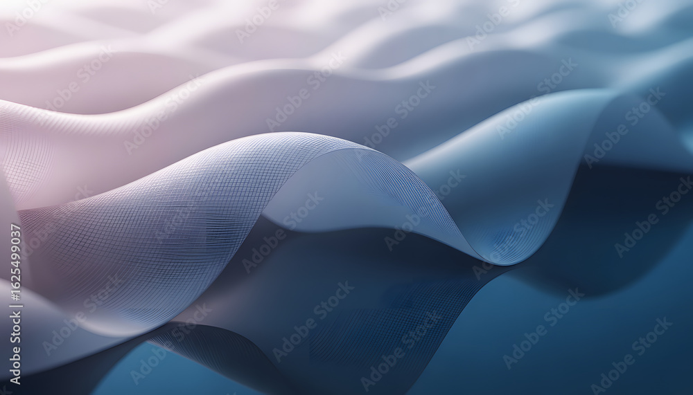 Aufkleber abstract wave design: a captivating close-up of flowing, wave-like structures, their soft curves and