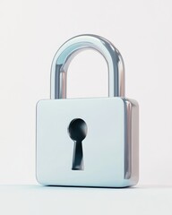 Polished silver padlock