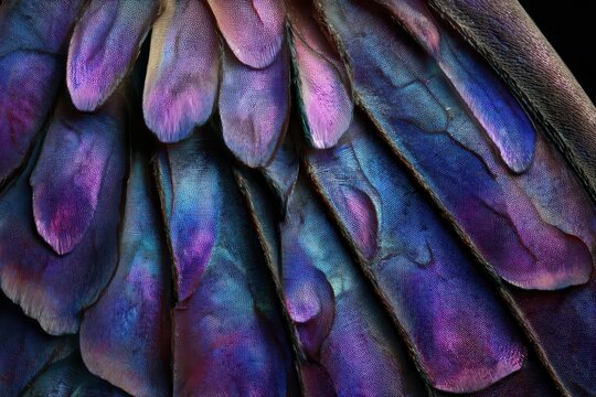 Close-up of Vibrant Bird Feathers