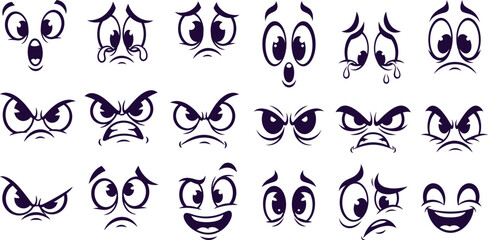 Cartoon facial expression set for animation or emotions design projects and presentations