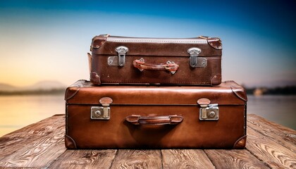 vintage leather luggage and travel suitcases